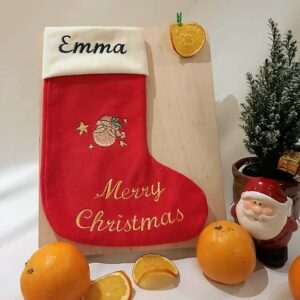 Personalized Christmas socks/ Red