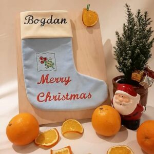 Personalized Christmas socks/ Blue