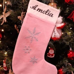 Personalized Christmas socks/ Pink
