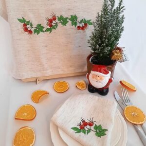 Christmas Short Linen Table Runner